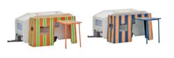 2 campingvogne med fortelte. L 7 x B 6 x H 3 cm.. Vollmer45145.
