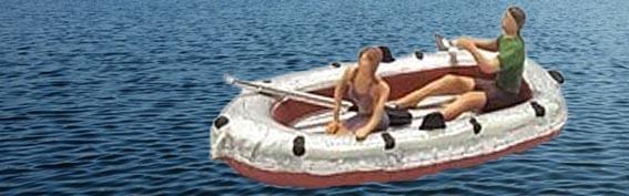 Basissæt med gummibåd og figurer