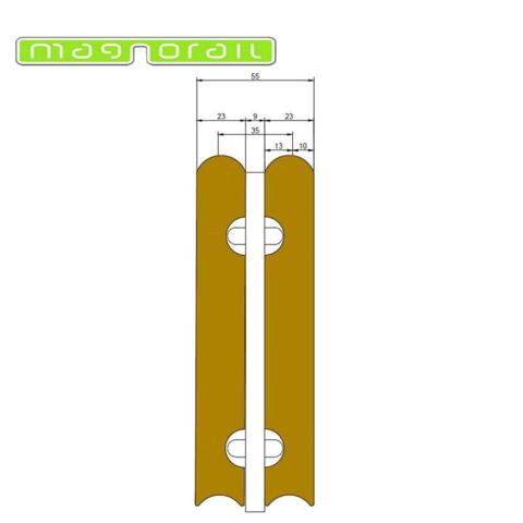Sporstøtte. 60 cm lige.