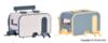 2 campingvogne med fortelte. L 7 x B 6 x H 3 cm.. Vollmer45145.