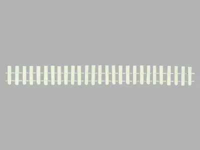 Hegn med hvide stave. 192 cm x 1,4 cm. Vollmer 45016.